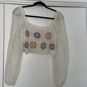 Aerie cropped crochet top